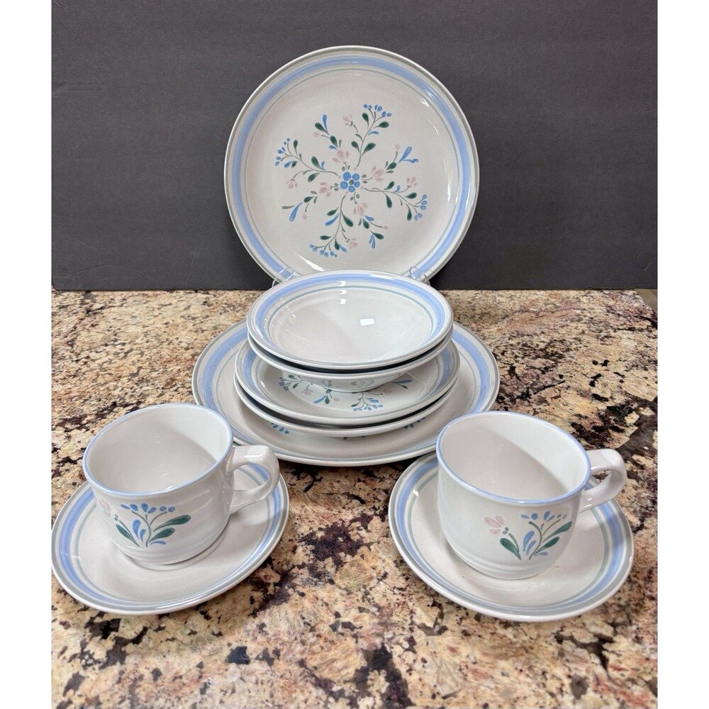 Yakama Fascino Stoneware 2 Place Settings Plate Bowl Mug Country Farm Granny